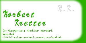 norbert kretter business card